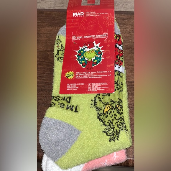 The Grinch Dr. Seuss Cozy Sock 2 pairs - Picture 3 of 5